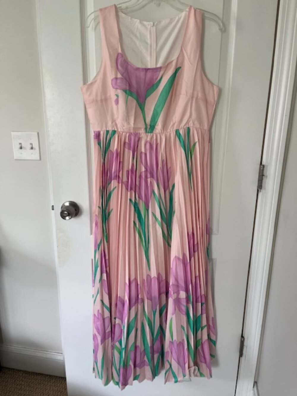 Pink/Purple Floral A-Line Swing Wedding Guest Dress XL